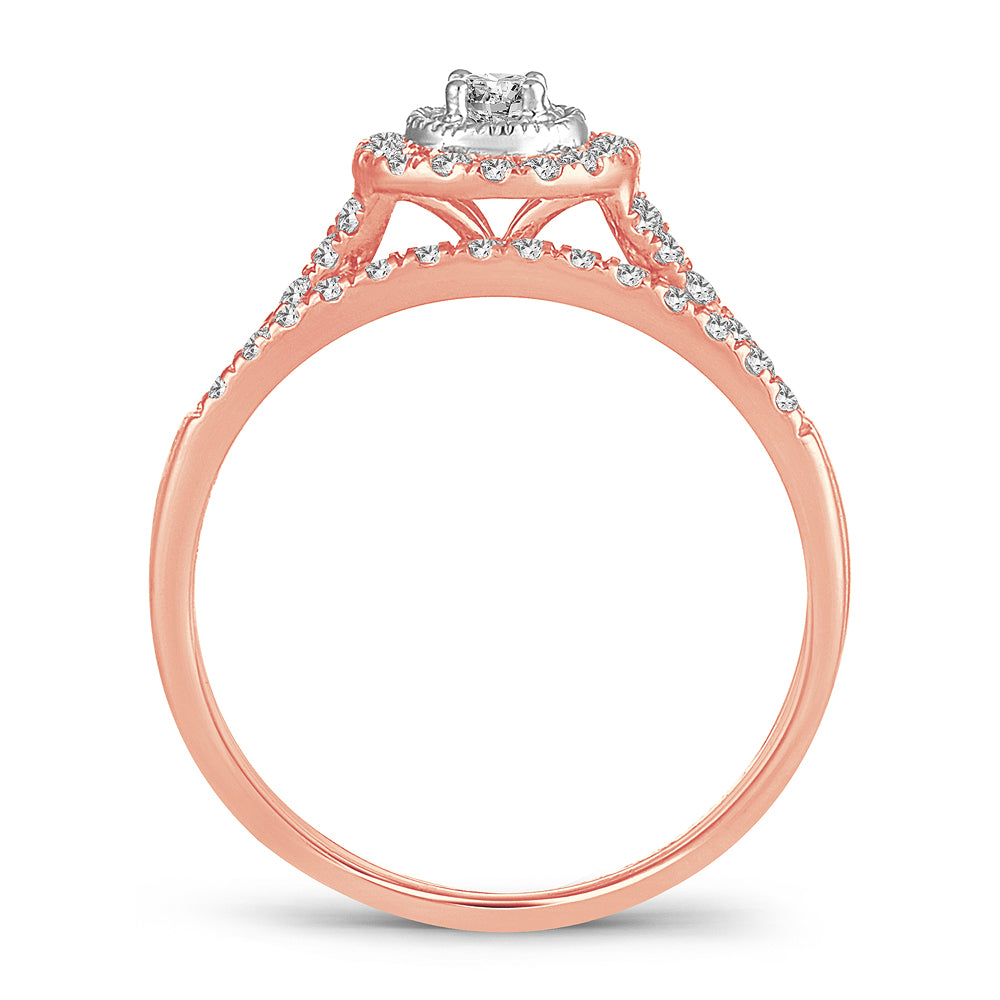 Timeless 14k Rose Gold 0.33CT Lab Diamond Engagement Ring