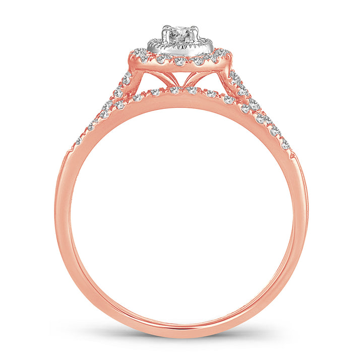 Timeless 14k Rose Gold 0.33CT Lab Diamond Engagement Ring