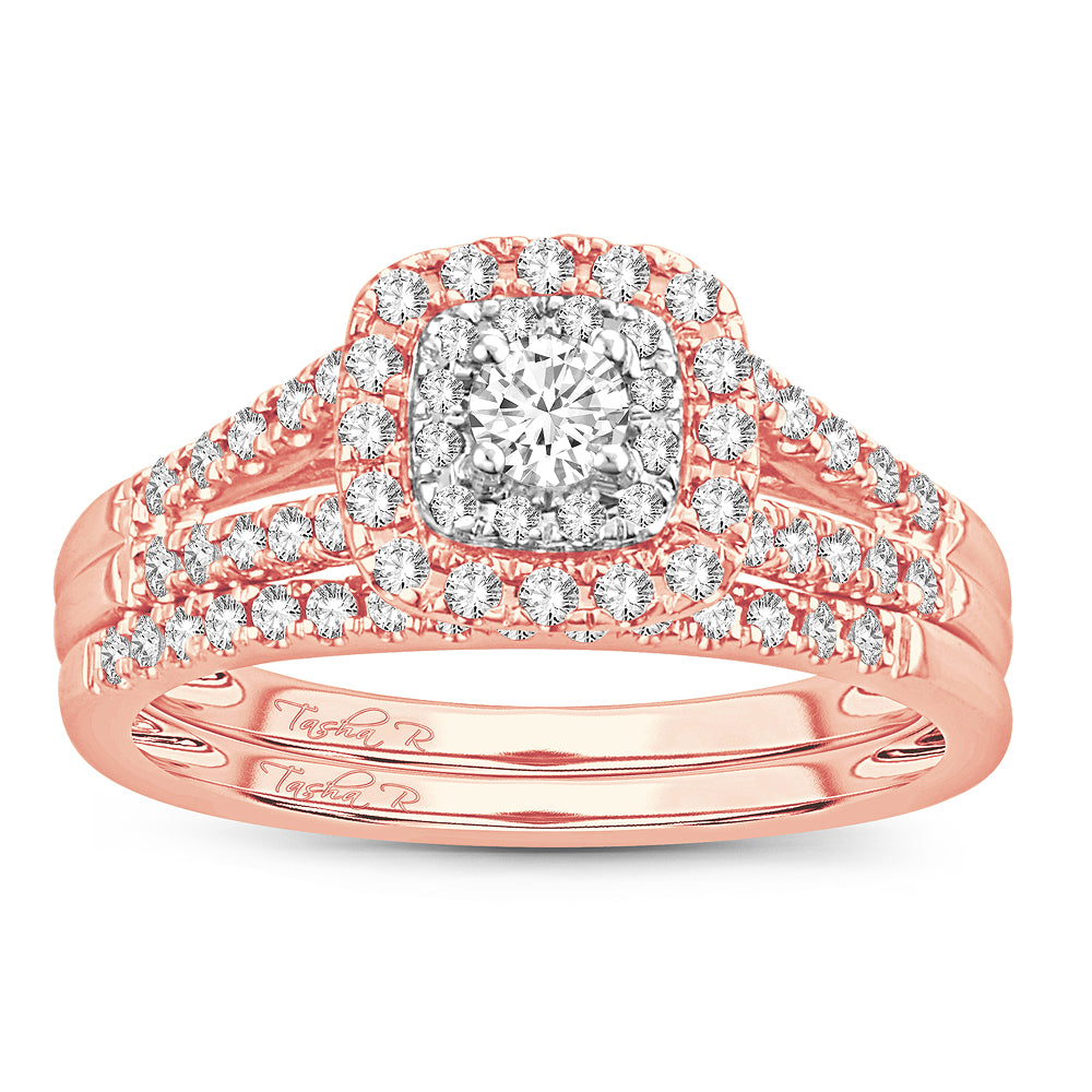 Romantic 14k Rose Gold Lab Diamond Engagement Ring (0.5 CT)