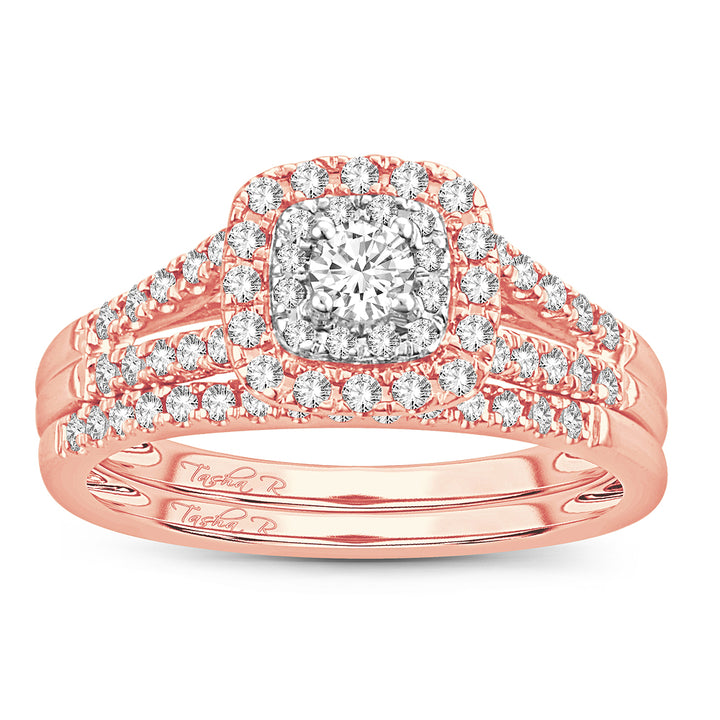 Romantic 14k Rose Gold Lab Diamond Engagement Ring (0.5 CT)