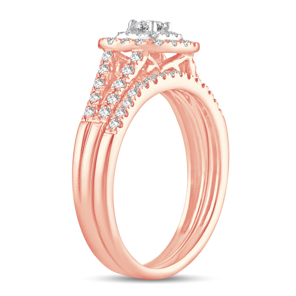 Romantic 14k Rose Gold Lab Diamond Engagement Ring (0.5 CT)