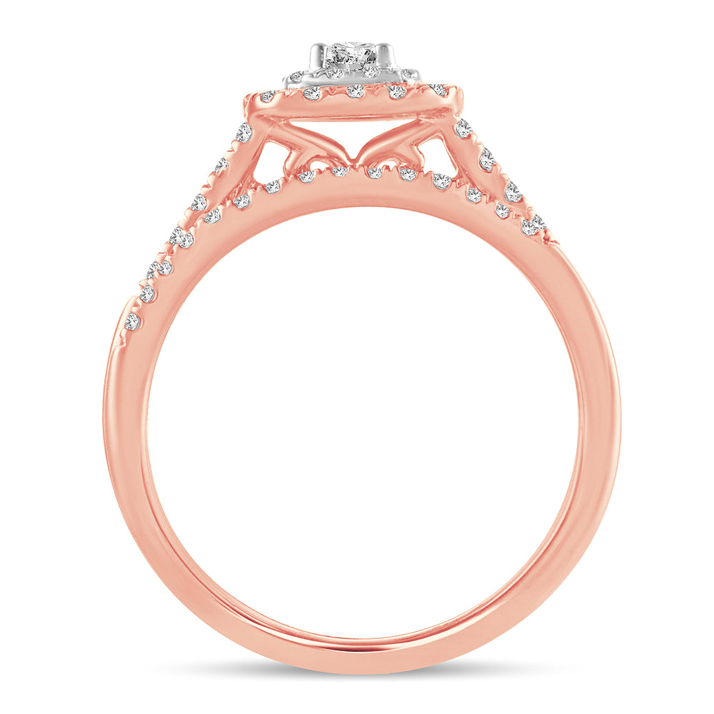 Romantic 14k Rose Gold Lab Diamond Engagement Ring (0.5 CT)