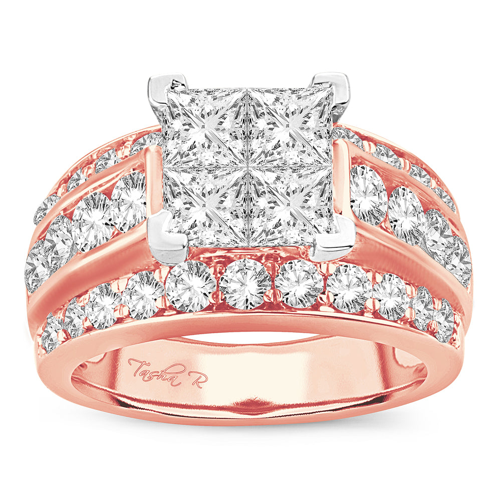 14K Rose Gold 3.50CT Diamond Ring