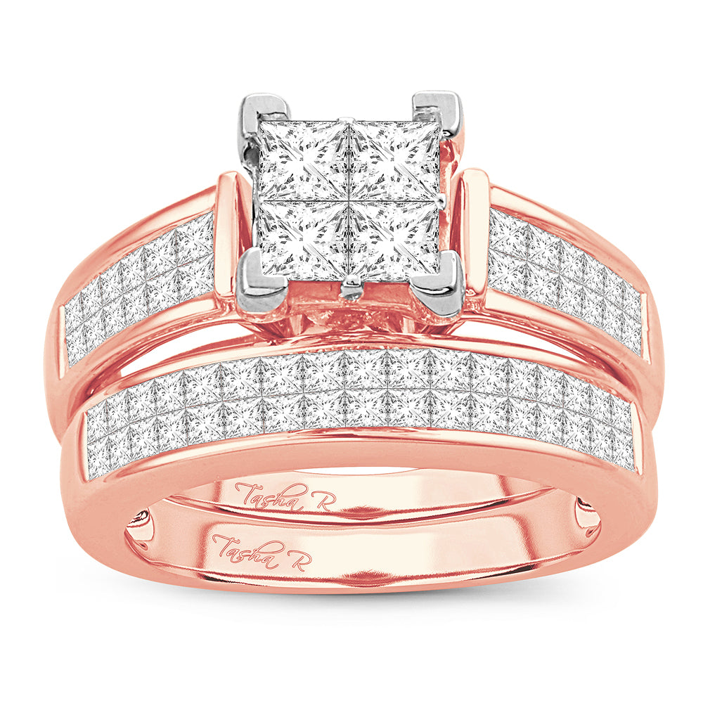 14K Rose Gold 2.00CT Diamond Bridal Ring