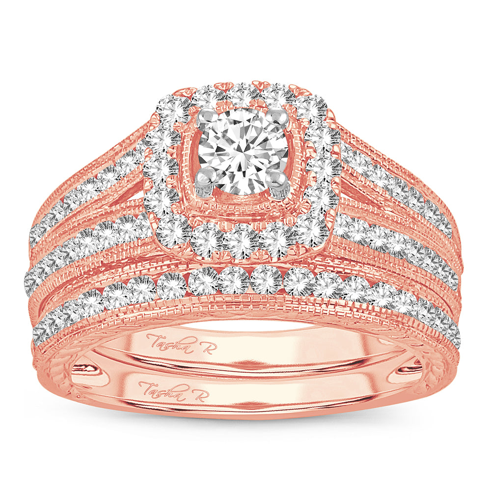 14K Rose Gold 1.50CT Diamond Bridal Ring