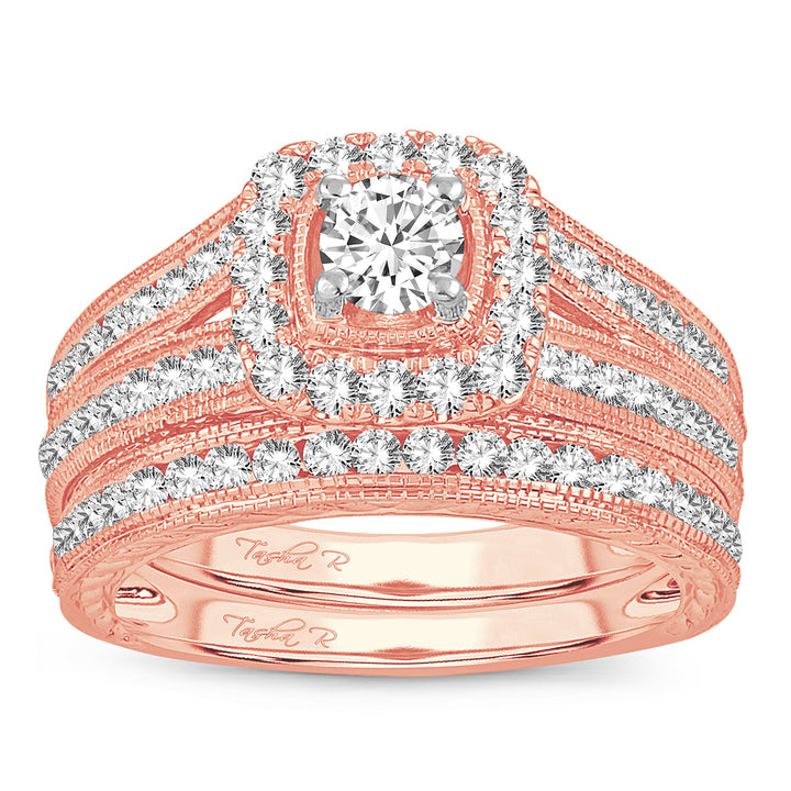 14k Rose Gold 1.50CT Lab Diamond Bridal Ring