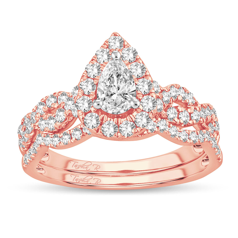 14k Yellow Gold Lab Diamond Bridal Ring - 1CT Brilliance