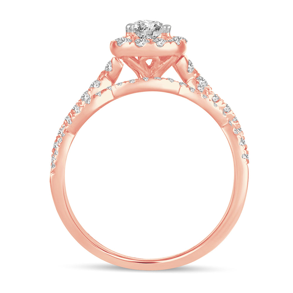 14k Yellow Gold Lab Diamond Bridal Ring - 1CT Brilliance