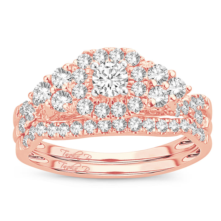 Romantic 14k Rose Gold Lab Diamond Bridal Ring (1CT)