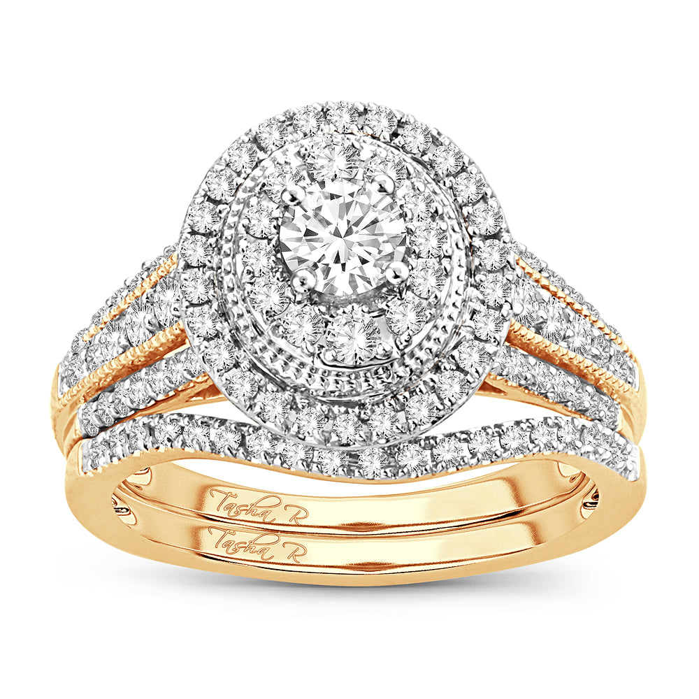 14K Yellow Gold Lab-Grown 1CT Diamond Bridal Ring