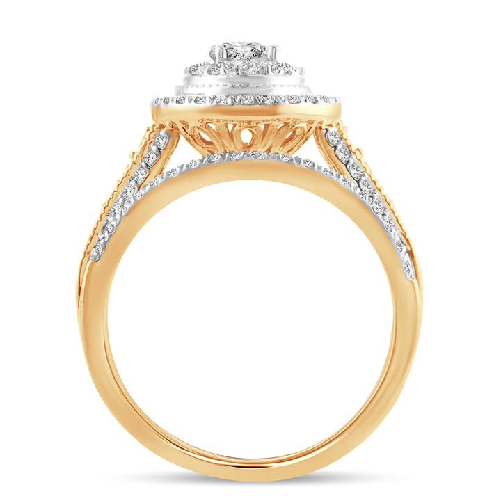 14K Yellow Gold Lab-Grown 1CT Diamond Bridal Ring