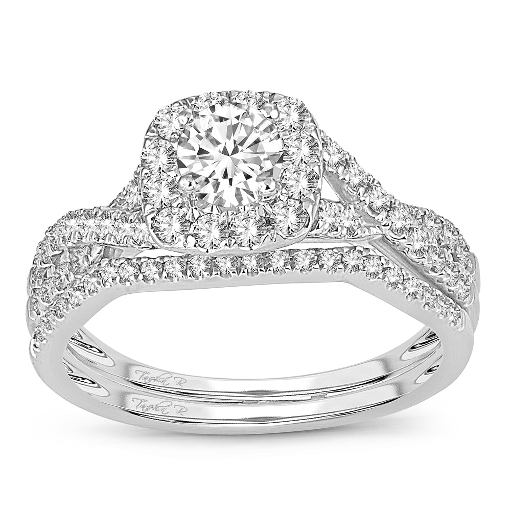 14k White Gold 1.00CT Lab Diamond Womens Engagement Ring