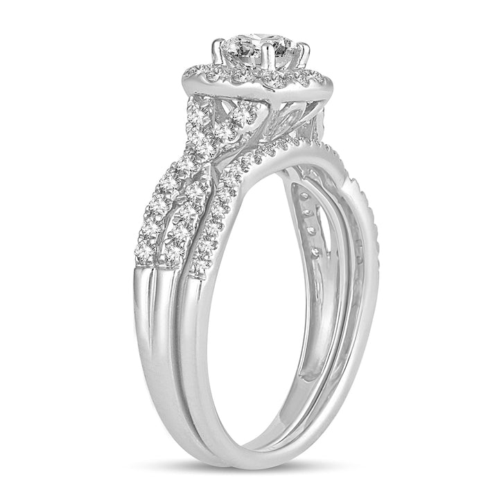 14k White Gold 1.00CT Lab Diamond Womens Engagement Ring
