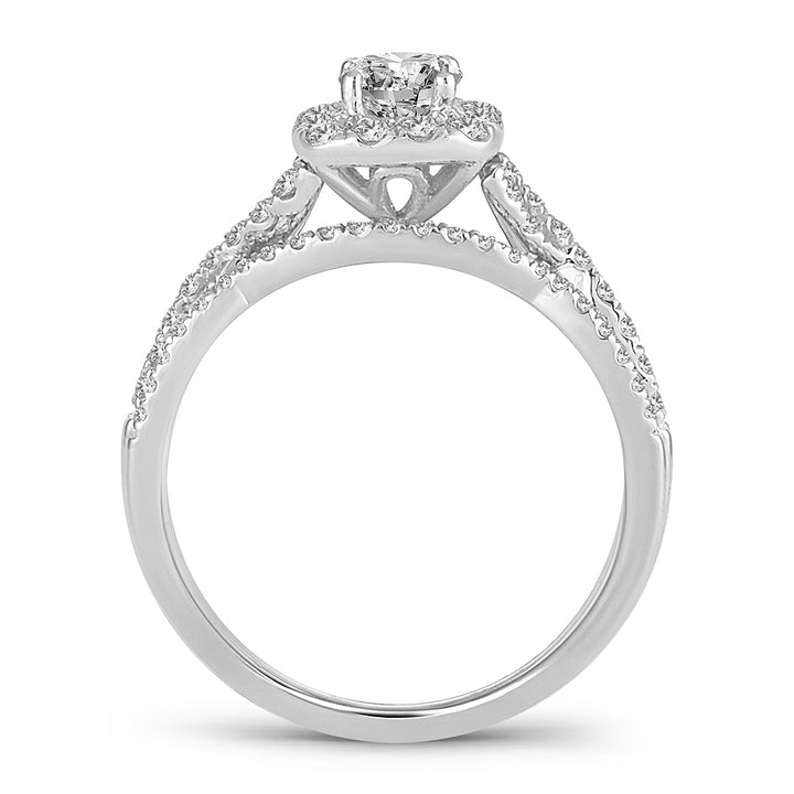 14k White Gold 1.00CT Lab Diamond Womens Engagement Ring