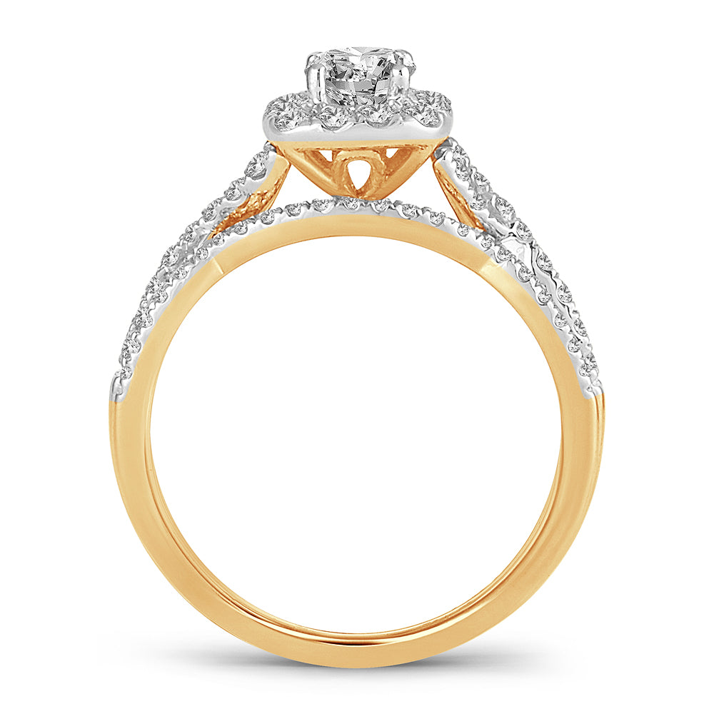 Timeless 14K Yellow Gold 1CT Lab Diamond Engagement Ring