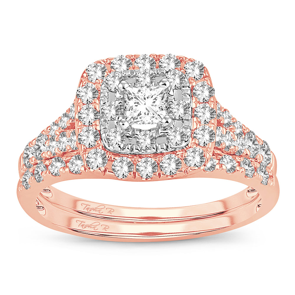 Romantic 14k Rose Gold Lab Diamond Bridal Ring (1CT)