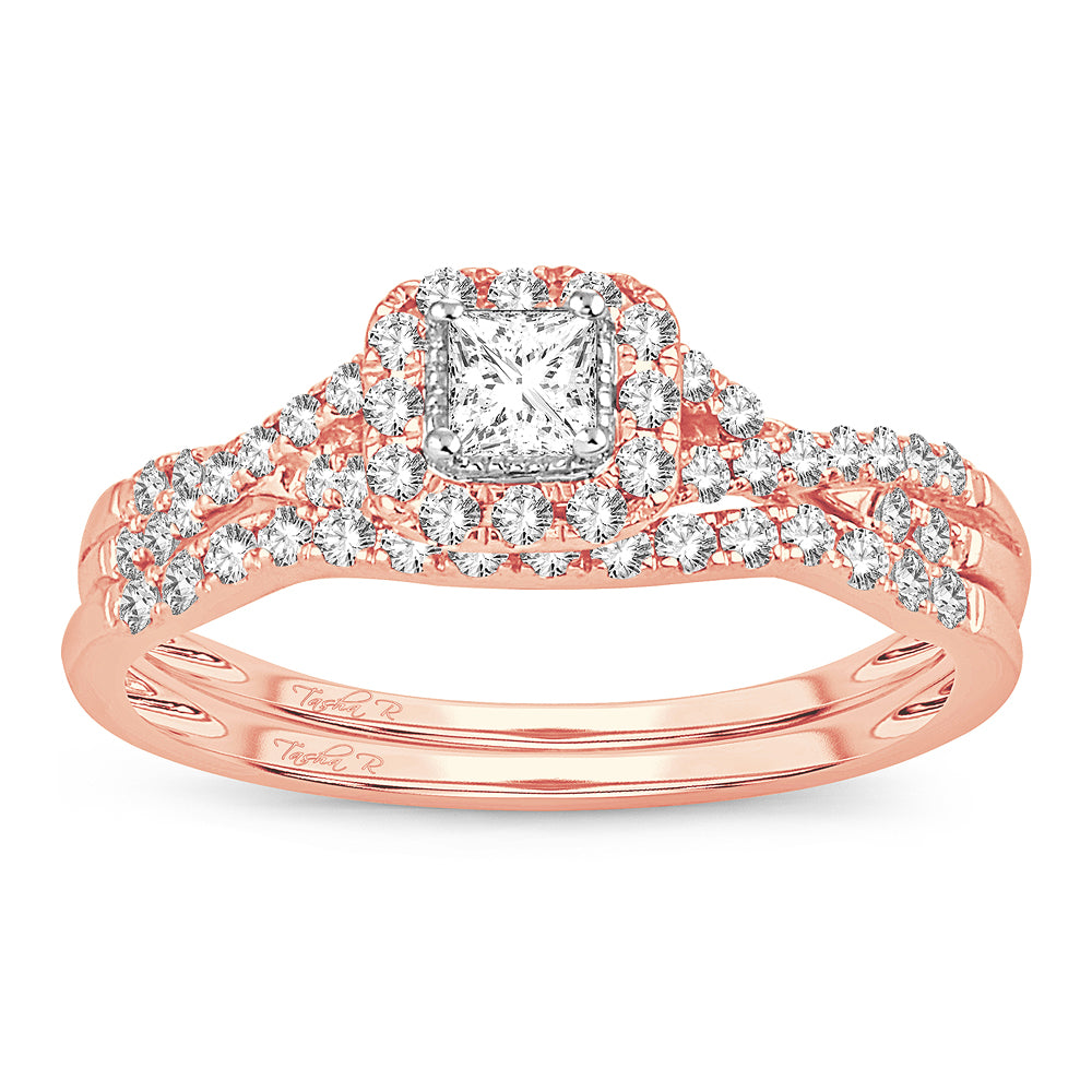 Timeless 14k Rose Gold Lab Diamond Bridal Ring