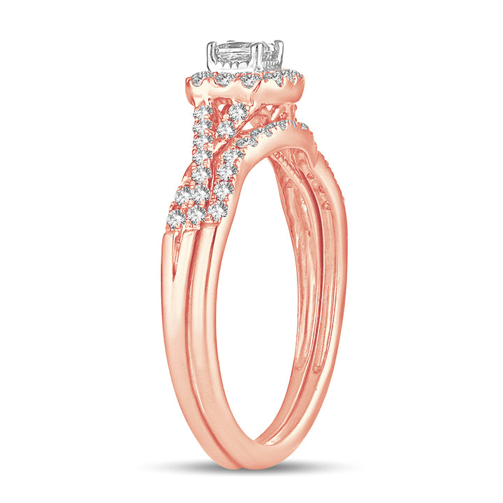 Timeless 14k Rose Gold Lab Diamond Bridal Ring