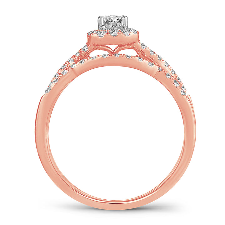 Timeless 14k Rose Gold Lab Diamond Bridal Ring