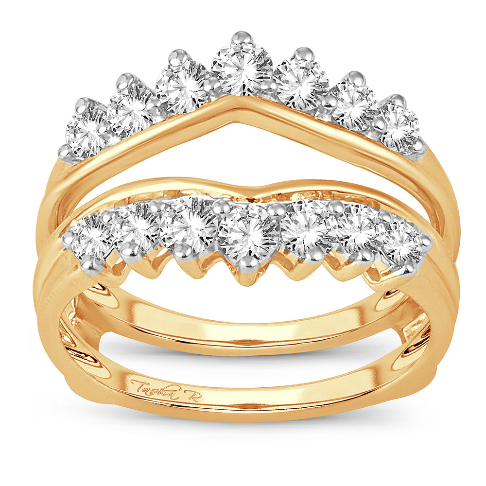 14K Yellow Gold 1CT Lab Diamond Ring Guard Enhancer