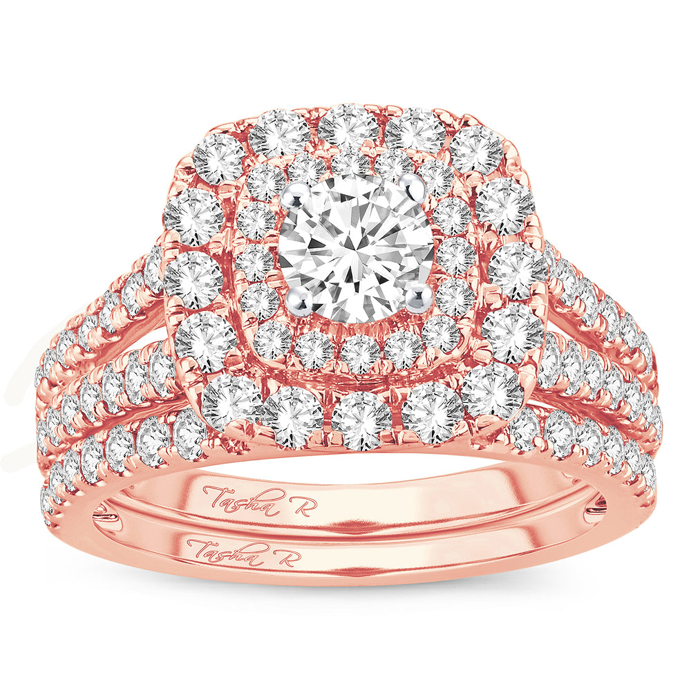 14K Rose Gold 2.00CT Diamond Bridal Ring