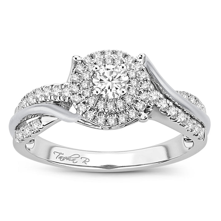 Timeless 14k White Gold Lab Diamond Engagement Ring 0.50CT