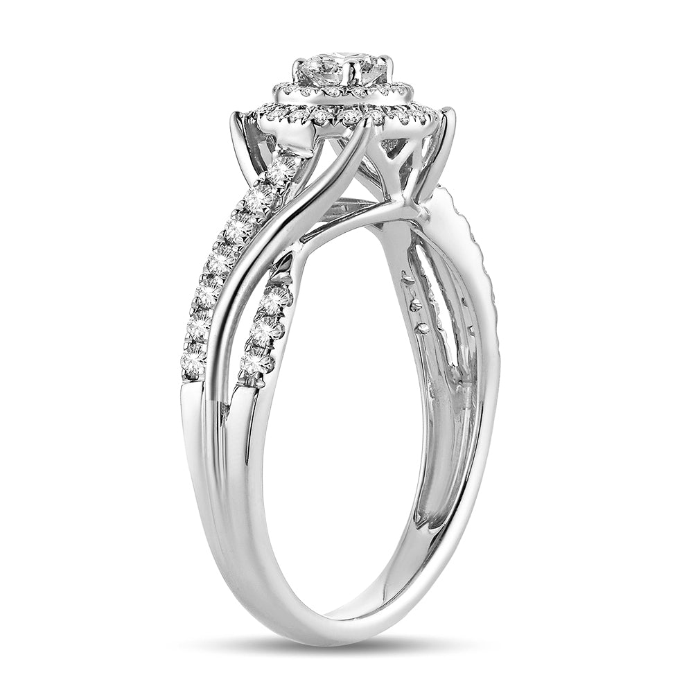 Timeless 14k White Gold Lab Diamond Engagement Ring 0.50CT
