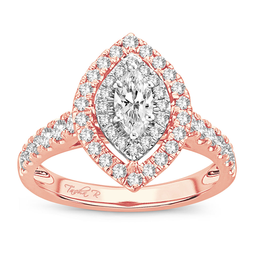 Romantic 14k Rose Gold Lab Diamond Engagement Ring (1.00CT)