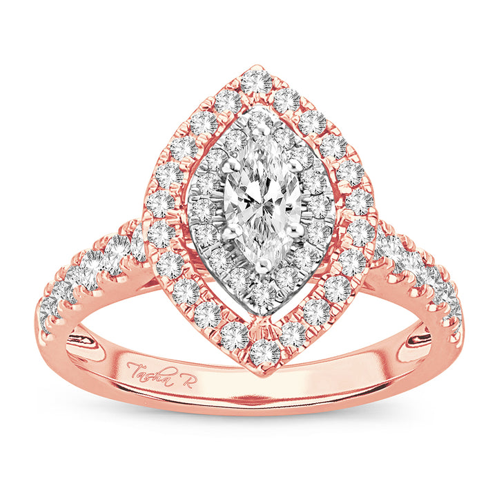 Romantic 14k Rose Gold Lab Diamond Engagement Ring (1.00CT)