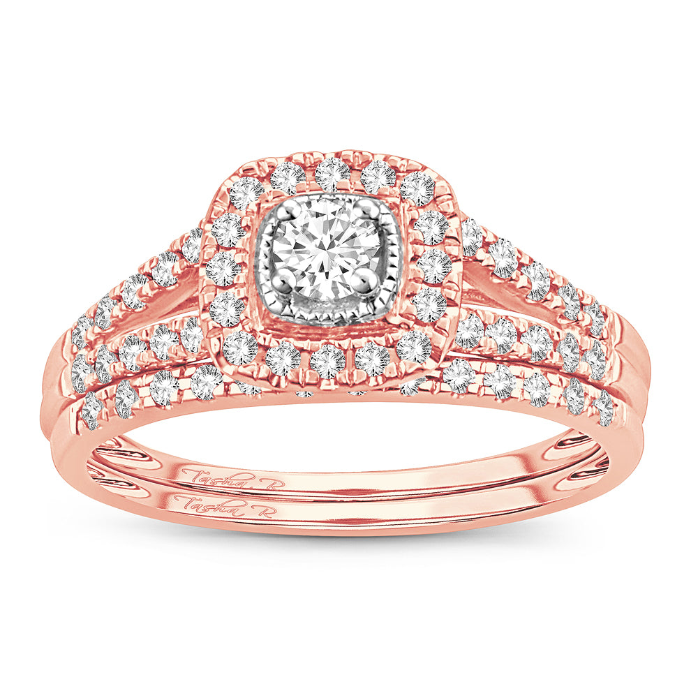 14K Rose Gold 0.34CT Diamond Bridal Ring