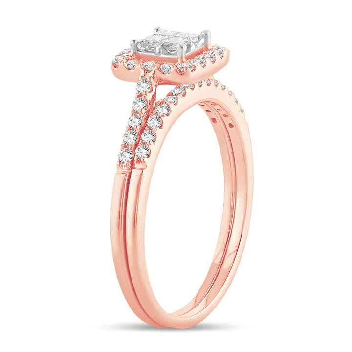 Romantic 14k Rose Gold Lab Diamond Engagement Ring (0.51CT)