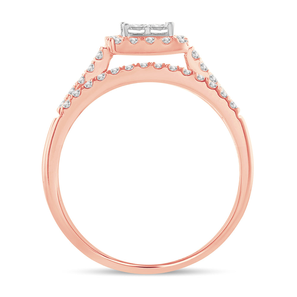 Romantic 14k Rose Gold Lab Diamond Engagement Ring (0.51CT)