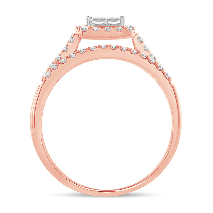Romantic 14k Rose Gold Lab Diamond Engagement Ring (0.51CT)