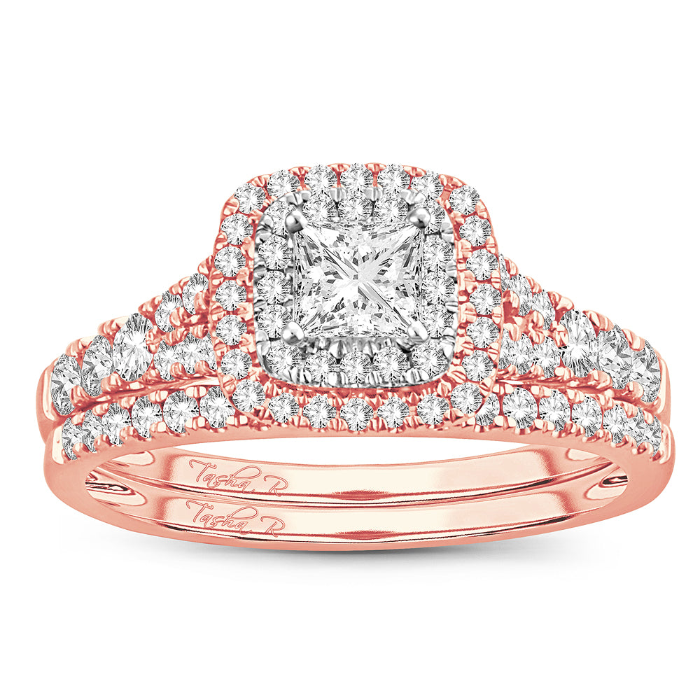 14K Rose Gold 1.00CT Diamond Bridal Ring