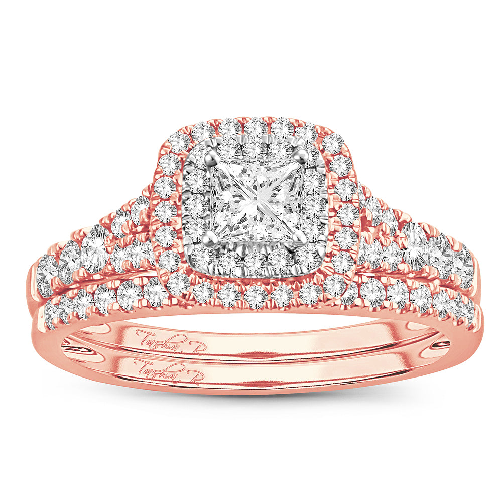 Romantic 14k Rose Gold Lab Diamond Bridal Ring (1CT)
