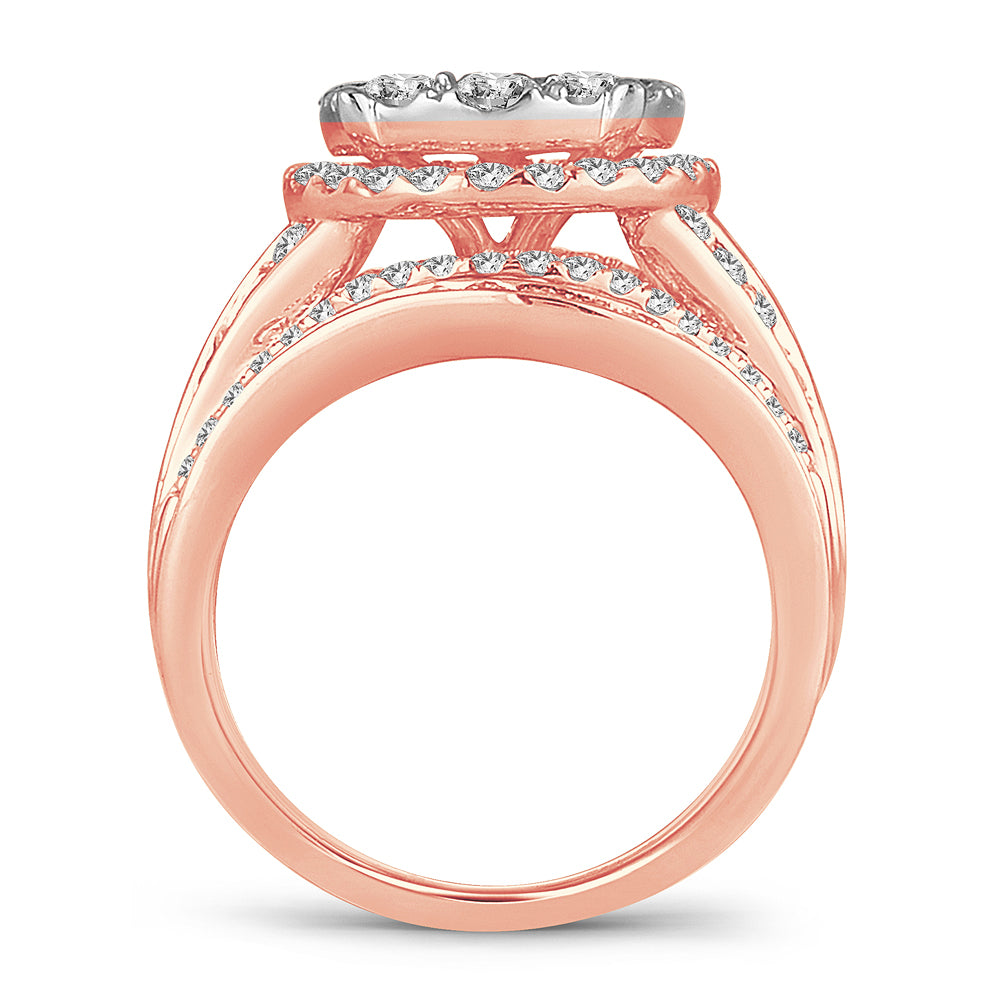 14k Rose Gold Lab Diamond Bridal Ring (2.52CT)