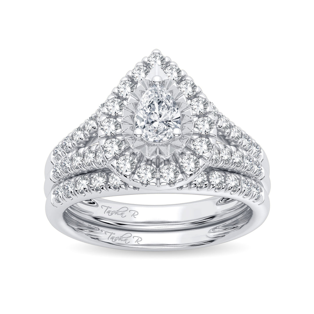 Brilliant 14k White Gold 1CT Lab Diamond Engagement Ring