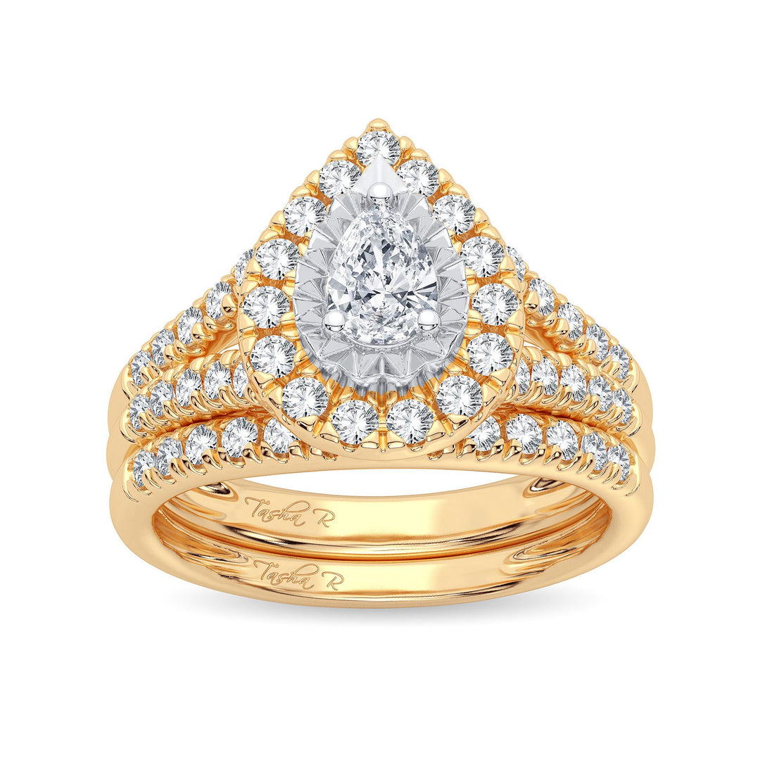 14K Yellow Gold 1.00CT Diamond Bridal Ring