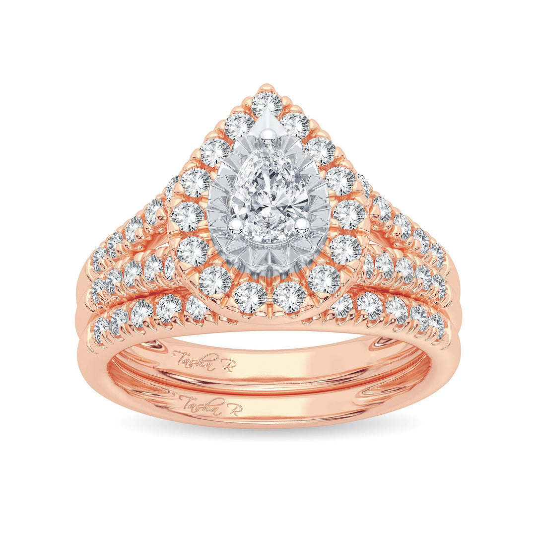 14K Rose Gold 1.00CT Diamond Bridal Ring