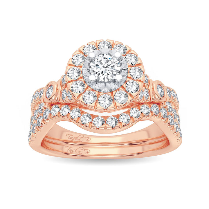 Romantic 14k Rose Gold Lab Diamond Bridal Ring (1CT)