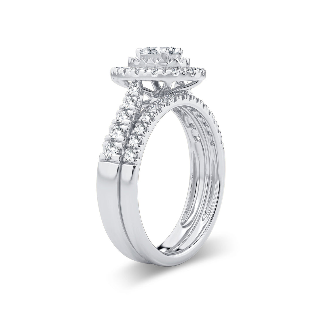 Luminous 14k White Gold Lab Diamond Bridal Ring (1.00CT)