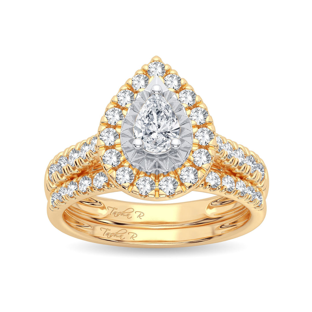 Elegant 14k Yellow Gold 1.00CT Lab Diamond Engagement Ring