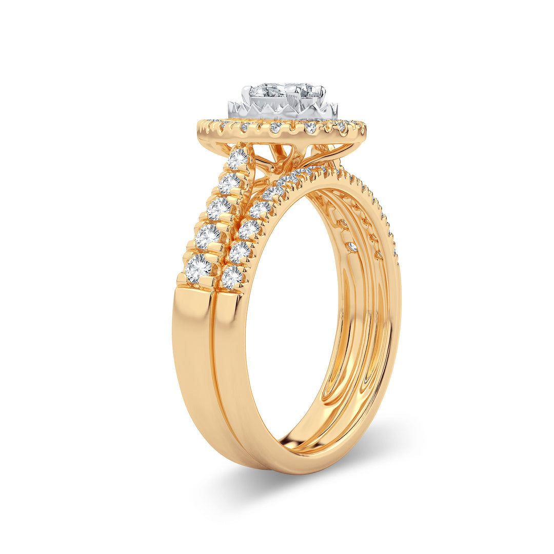 Elegant 14k Yellow Gold 1.00CT Lab Diamond Engagement Ring