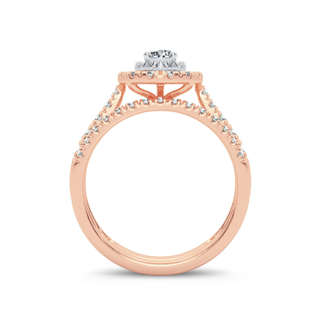 Romantic 14k Rose Gold Lab Diamond Engagement Ring