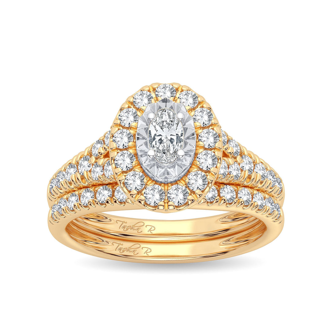 14k Yellow Gold 1CT Lab Diamond Fancy Cut Engagement Ring