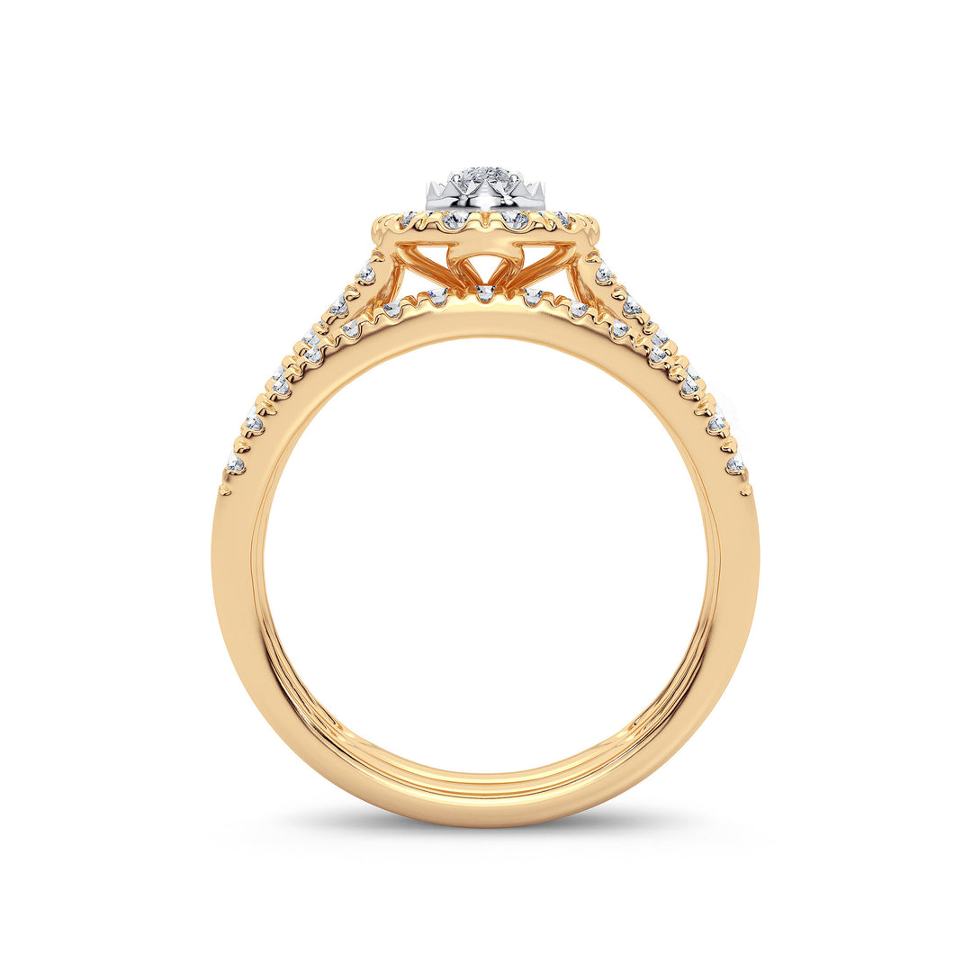 14k Yellow Gold 1CT Lab Diamond Fancy Cut Engagement Ring