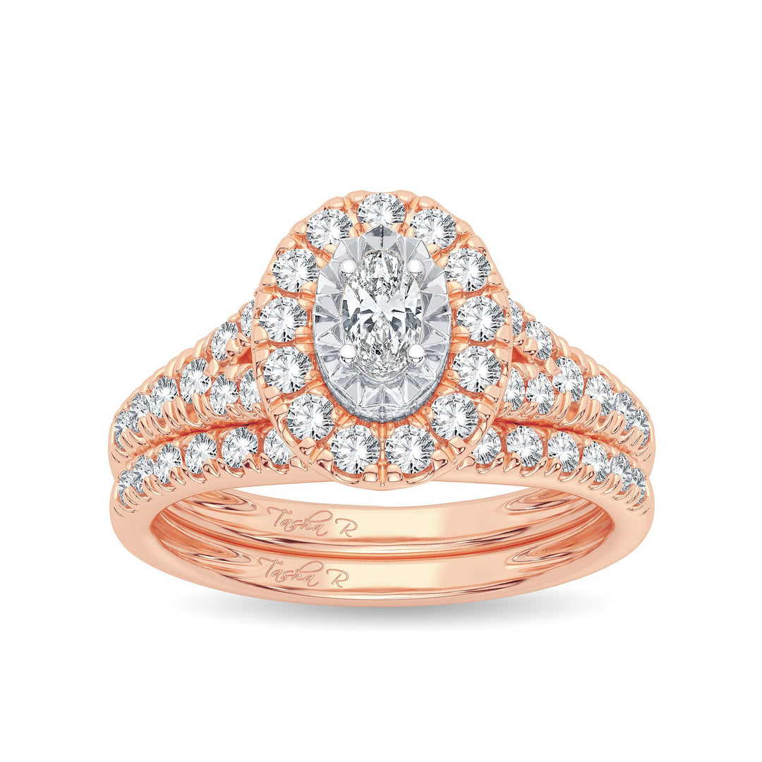 14K Rose Gold 1.00CT Diamond Bridal Ring