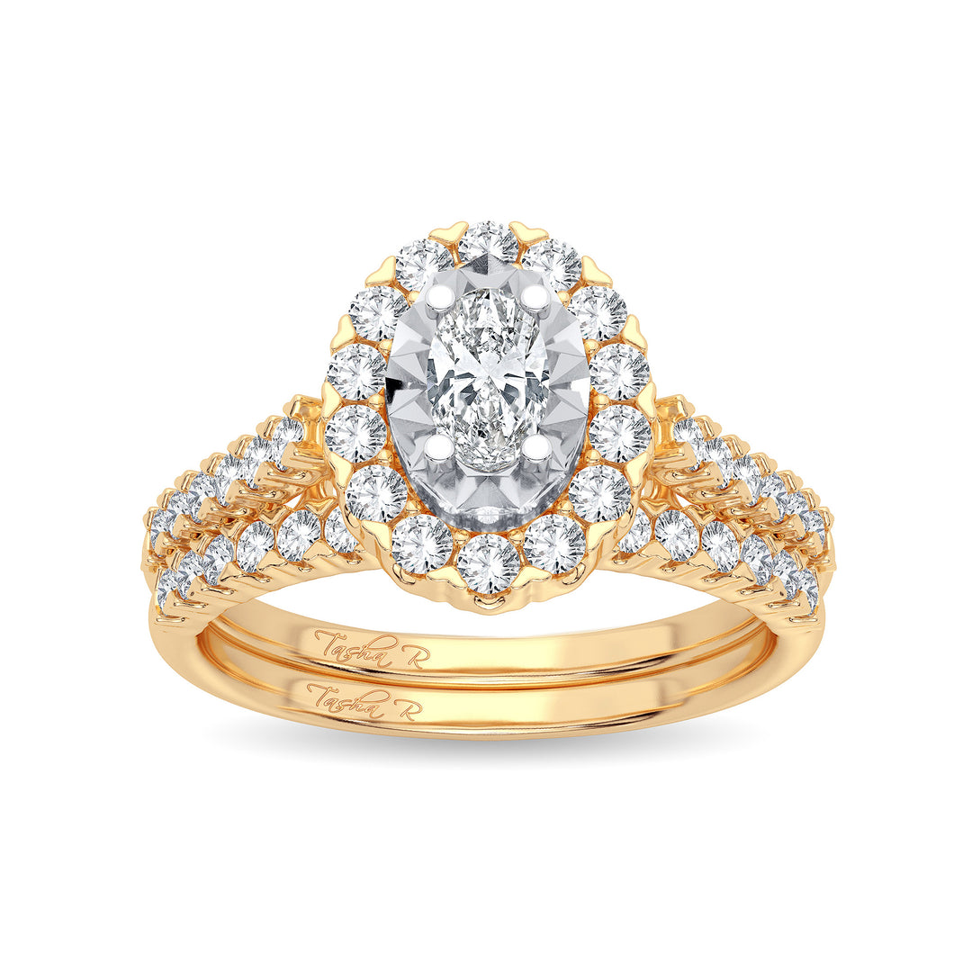 14K Yellow Gold 1.00CT Diamond Bridal Ring