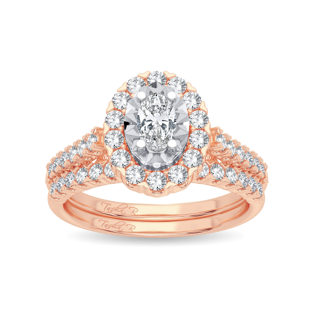 Romantic Rose Gold 1CT Diamond Bridal Ring