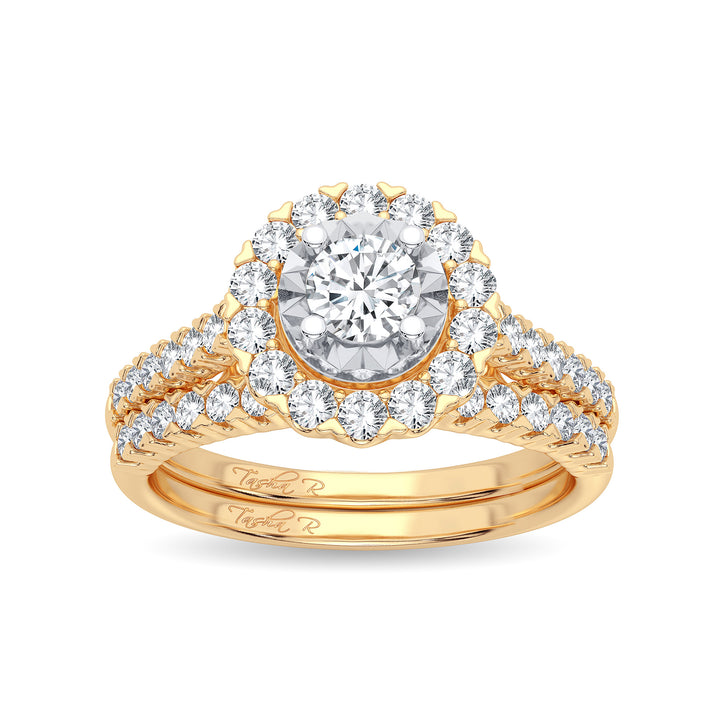 Brilliant 14k Gold 1.00CT Lab Grown Diamond Bridal Ring